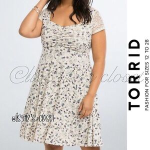 NWOTS Torrid x Disney Ariel The Little Mermaid Lace Skater Dress 2X 18 20